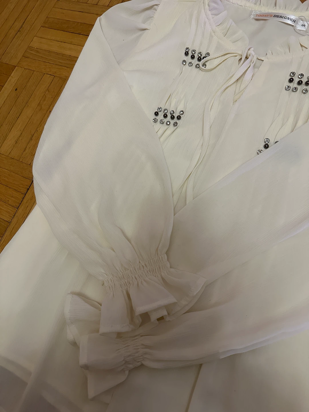 New Elegant Ivory Chiffon Blouse - photo 5