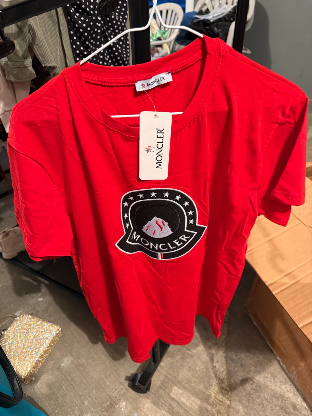 Moncler Orange and Red T-Shirts
