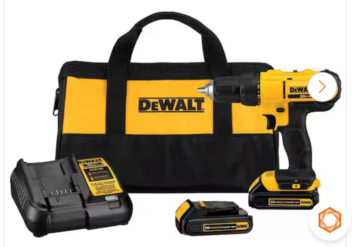 Dewalt 20v Drill Set, 1/2 inch - photo 3