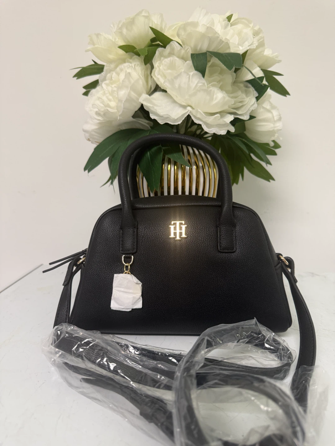 Tommy Hilfiger Black Leather Handbag