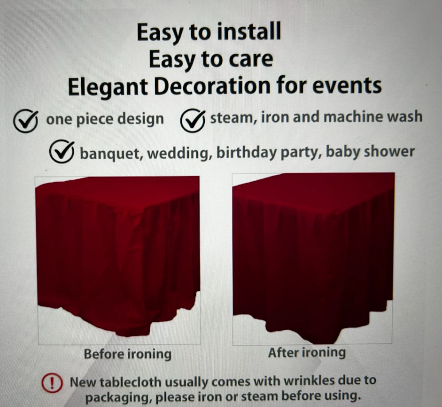 Table Skirt for 5ft Folding Table - photo 3