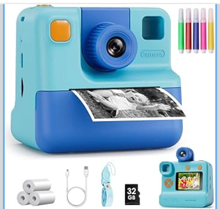 HD Selfie Kids Instant Camera with Printer