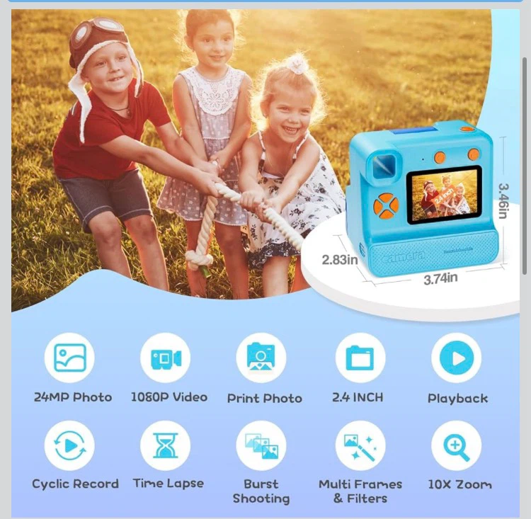 HD Selfie Kids Instant Camera with Printer - photo 2