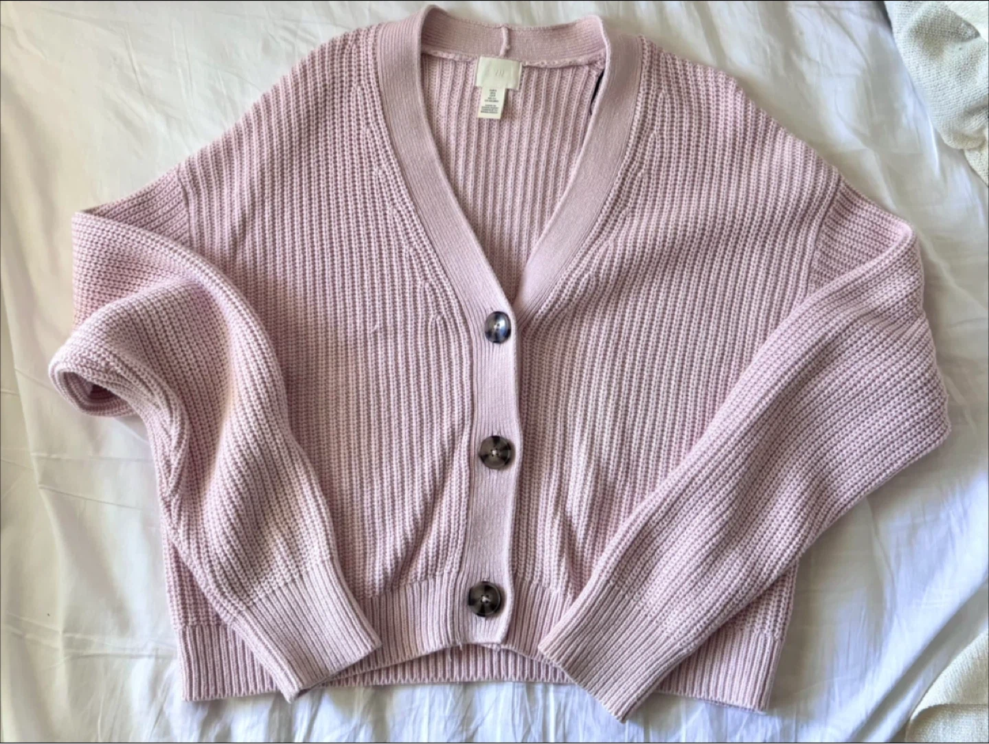H&M Pink Oversized Knit Cardigan