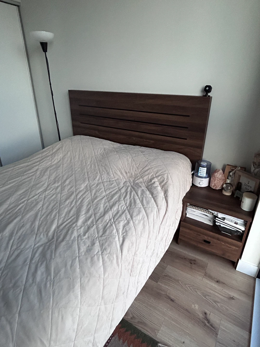 Bedroom Set (queen bed + nightstand + mattress + protector) - photo 2