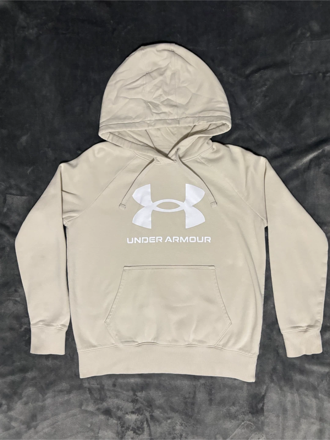 Under Armour Mens Medium Beige Hoodie Sweatshirt Pullover