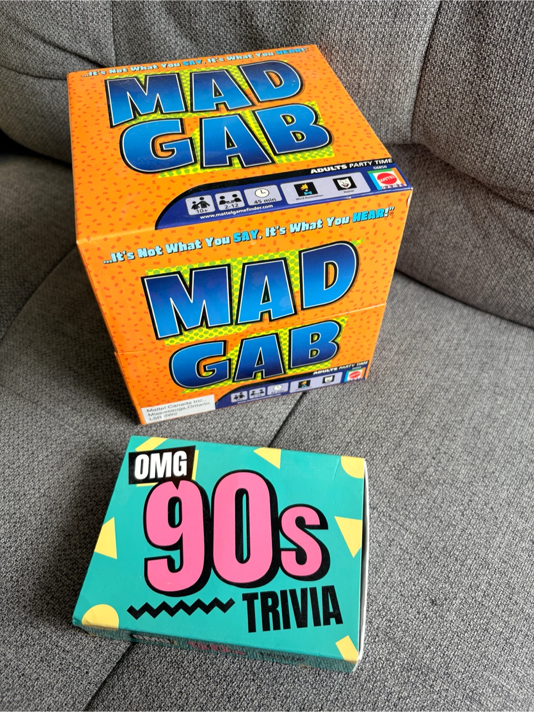 Mad Gab & OMG 90s Trivia Party Game Bundle