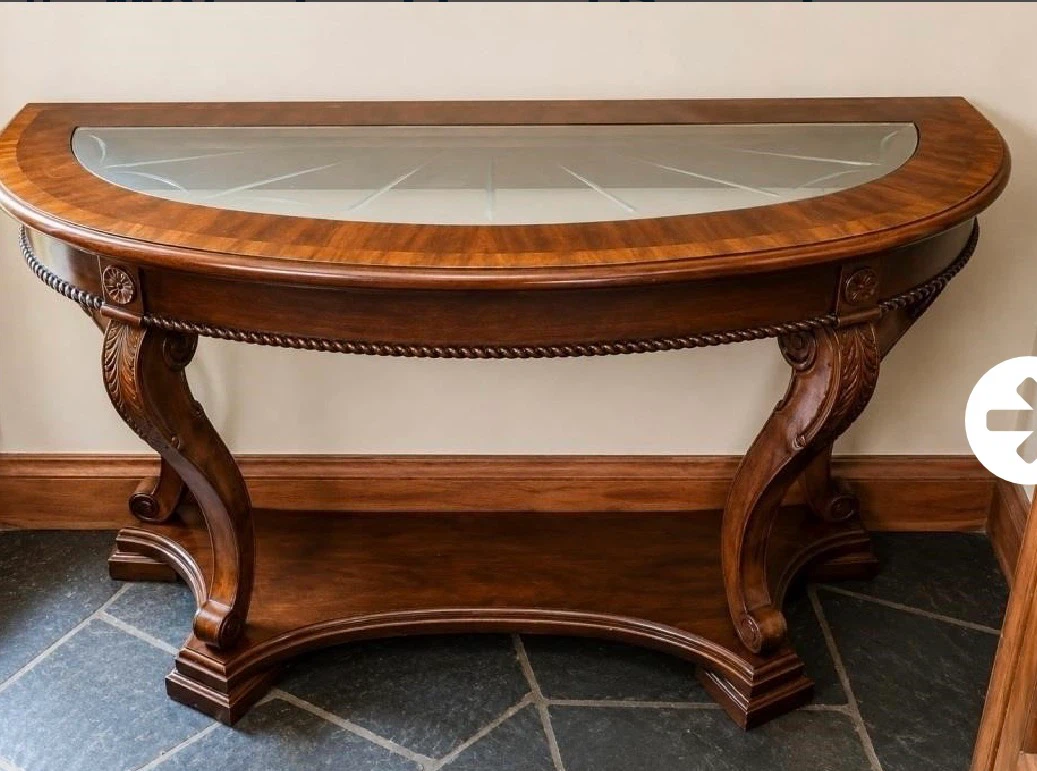 Console table with glass top - photo 2