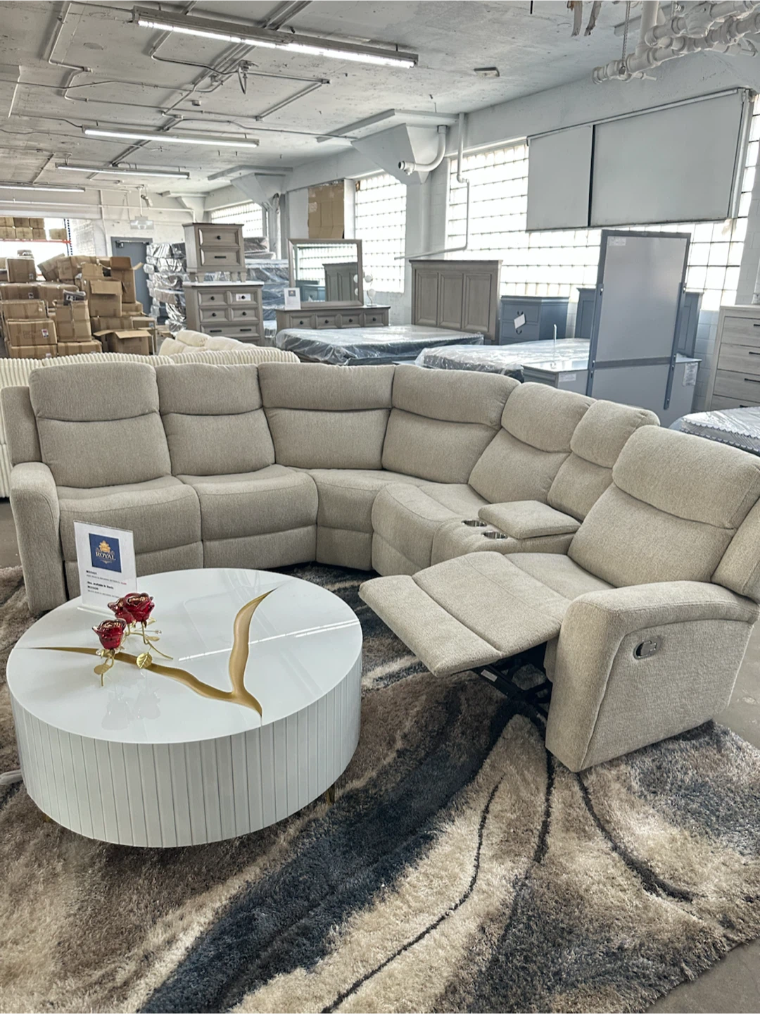 Sectional Reclining Sofa with Cup Holders