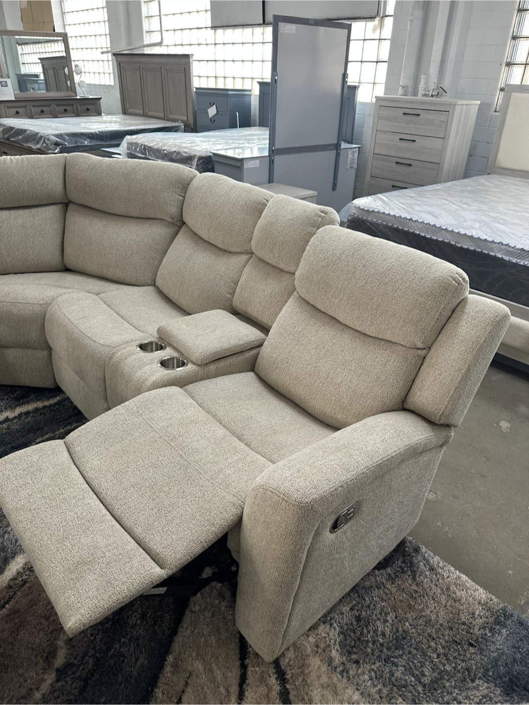 Sectional Reclining Sofa with Cup Holders - photo 2