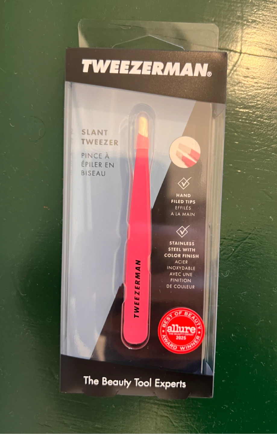 New - Tweezerman Pretty In Pink Full Slant Tweezer