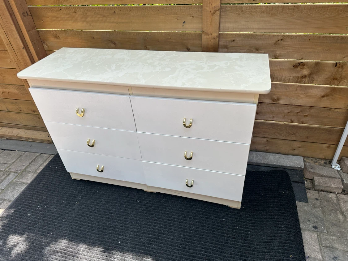 Cream Dresser with 6 Drawers
