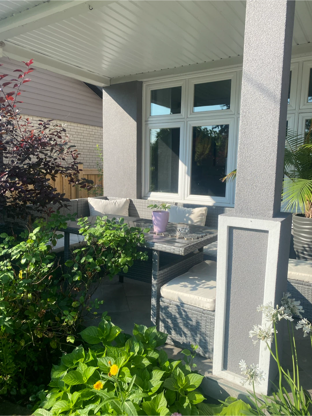Outdoor sectional with 3 stools and dinning table - photo 2