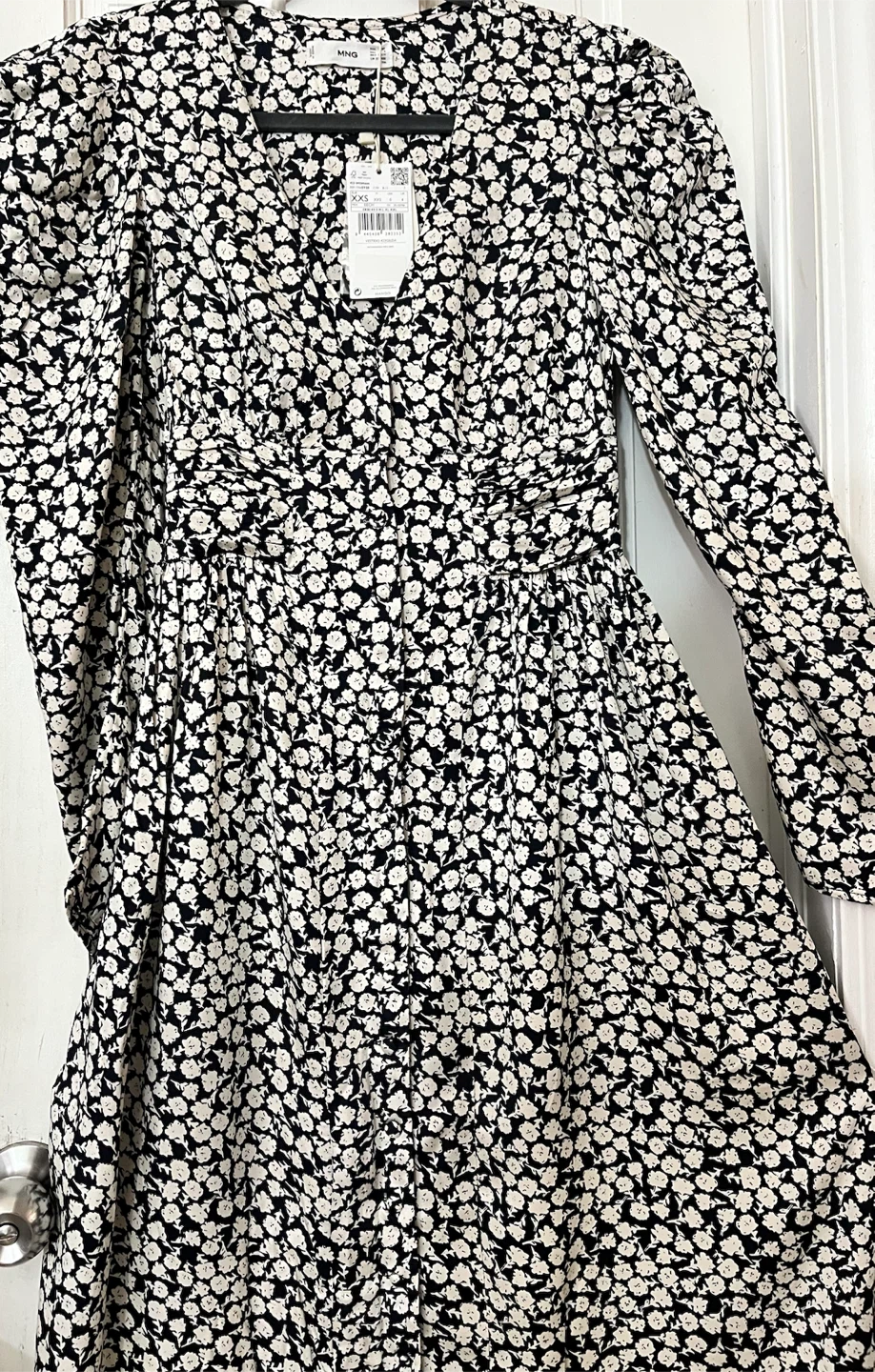 MNG Floral Print Puff Sleeve Midi Dress XXS - photo 2