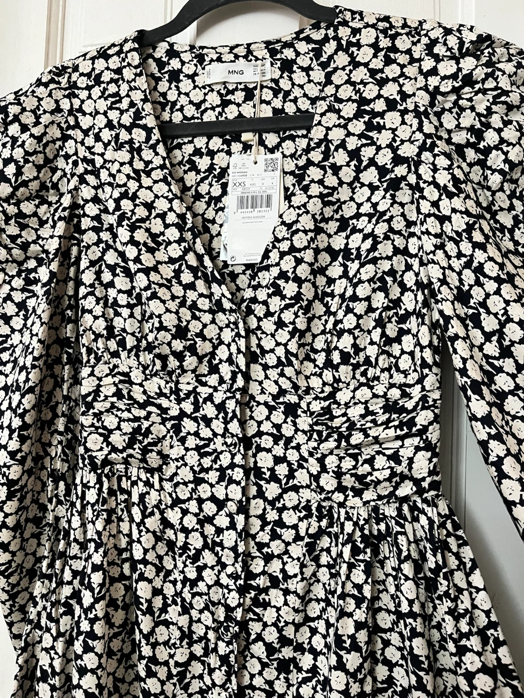 MNG Floral Print Puff Sleeve Midi Dress XXS - photo 3