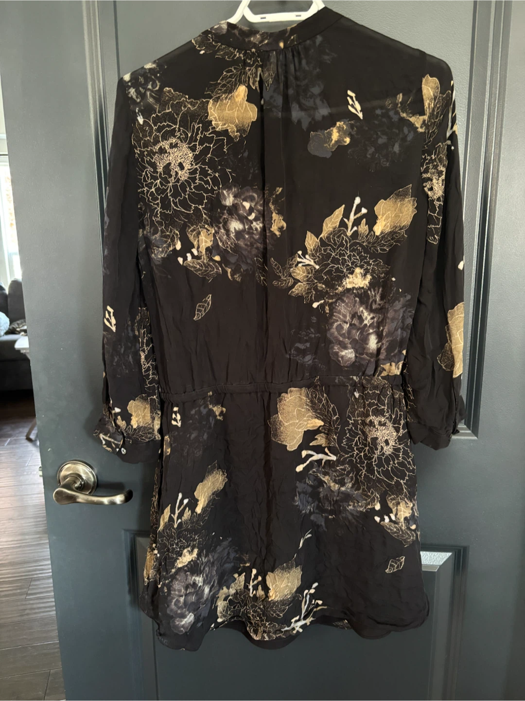Babaton Black Floral Print Dress Size S - photo 4