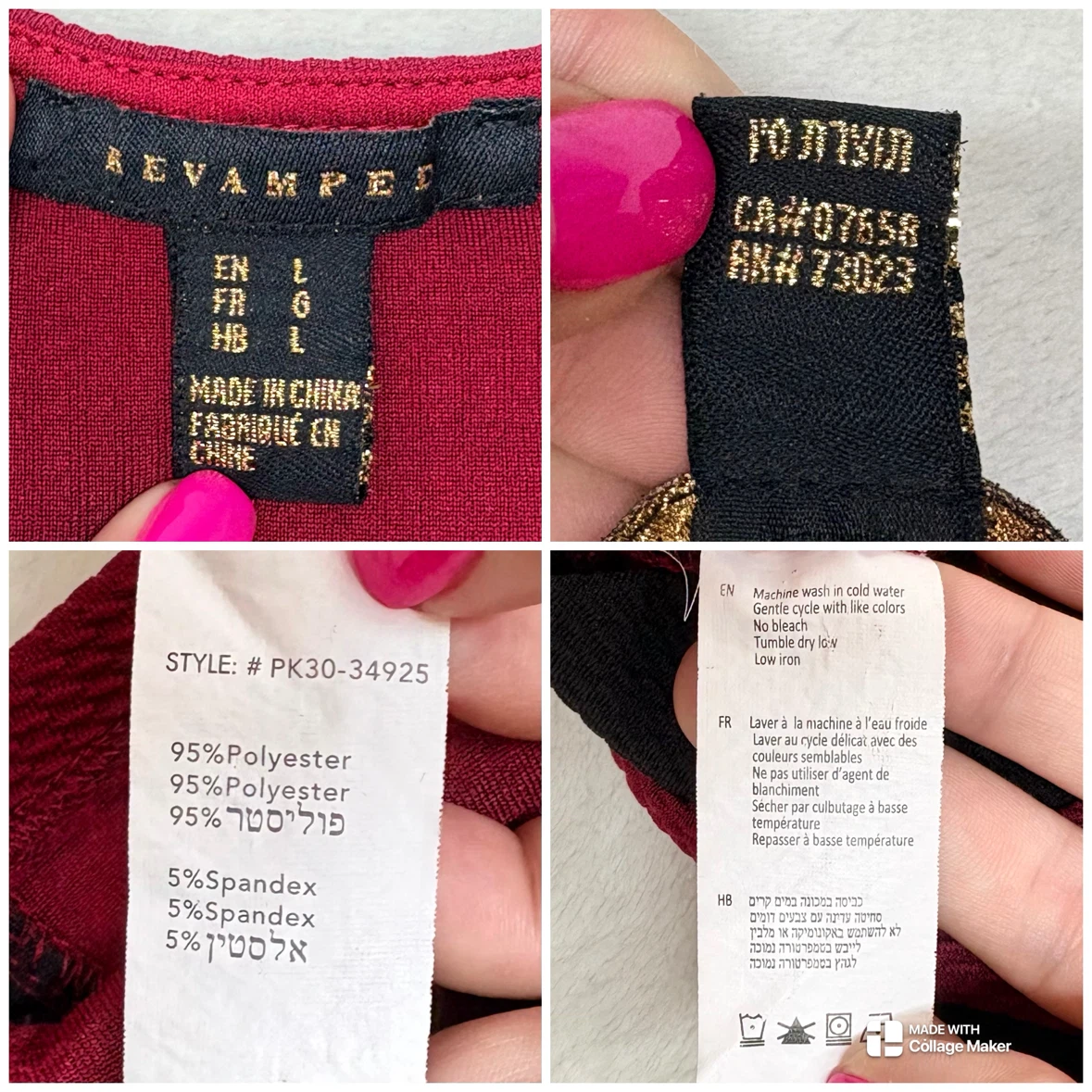 Revamped Red and Black Asymmetrical Hem Bodycon Dress Size L - photo 2