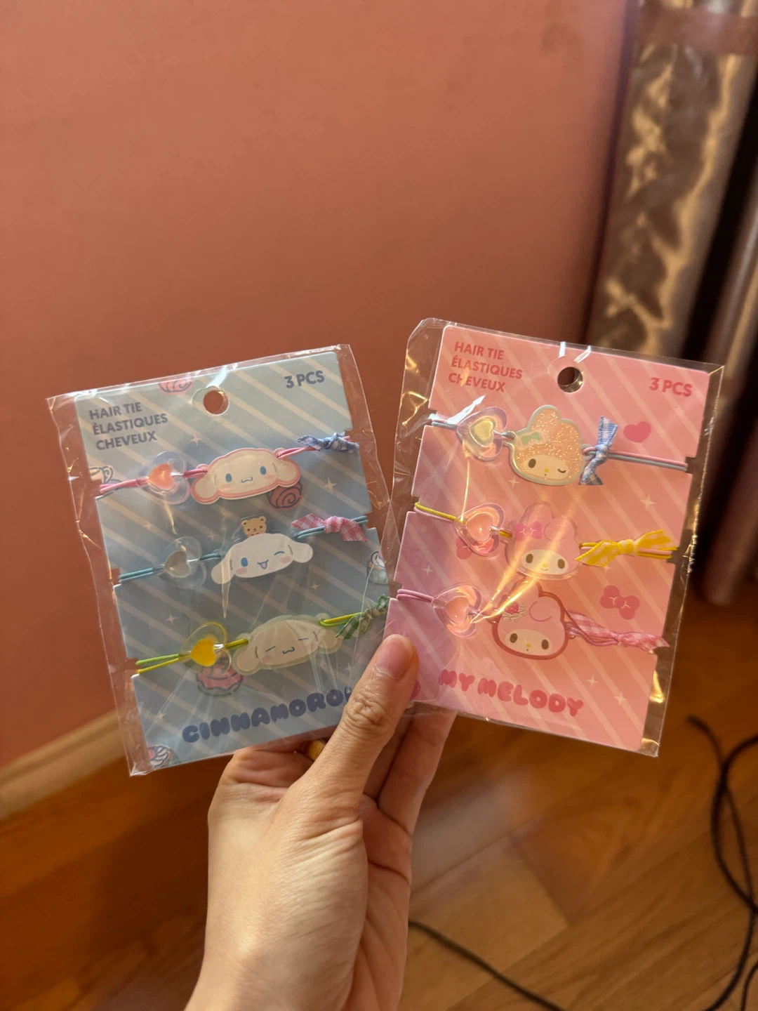 Sanrio Cinnamoroll & My Melody Hair Ties (3 Pcs Each)