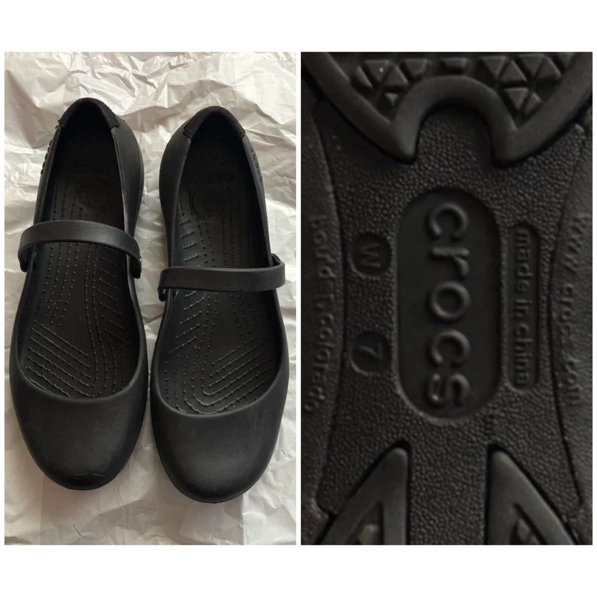 Crocs - Mary Jane Flats - *Size Women 7/Black*