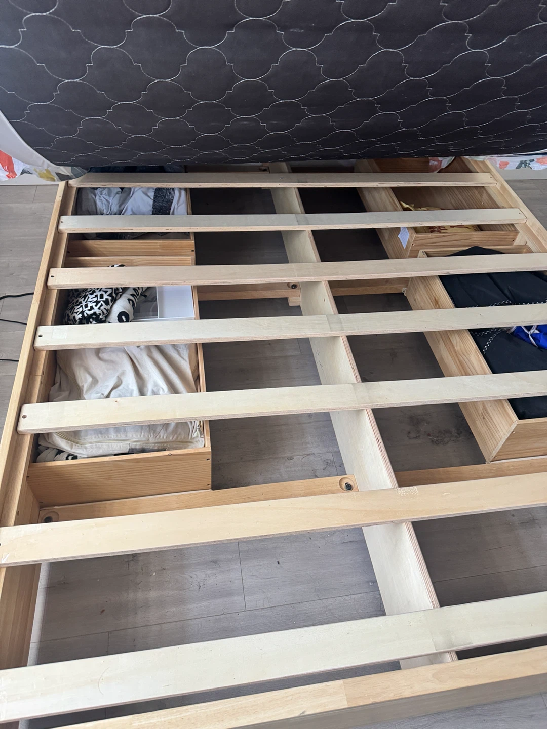 Wooden Bed Frame with Headboard - photo 3