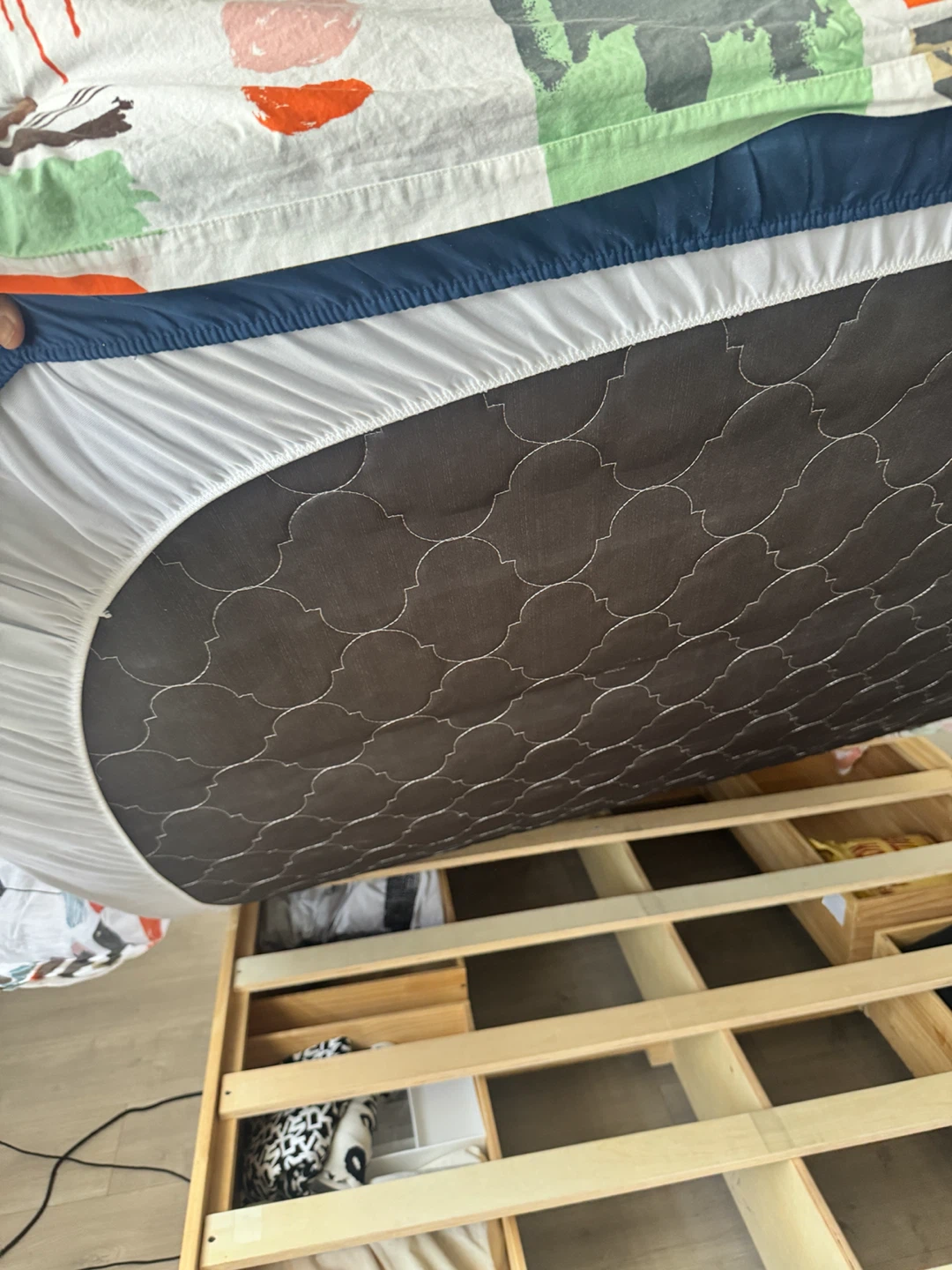 Wooden Bed Frame with Headboard - photo 4
