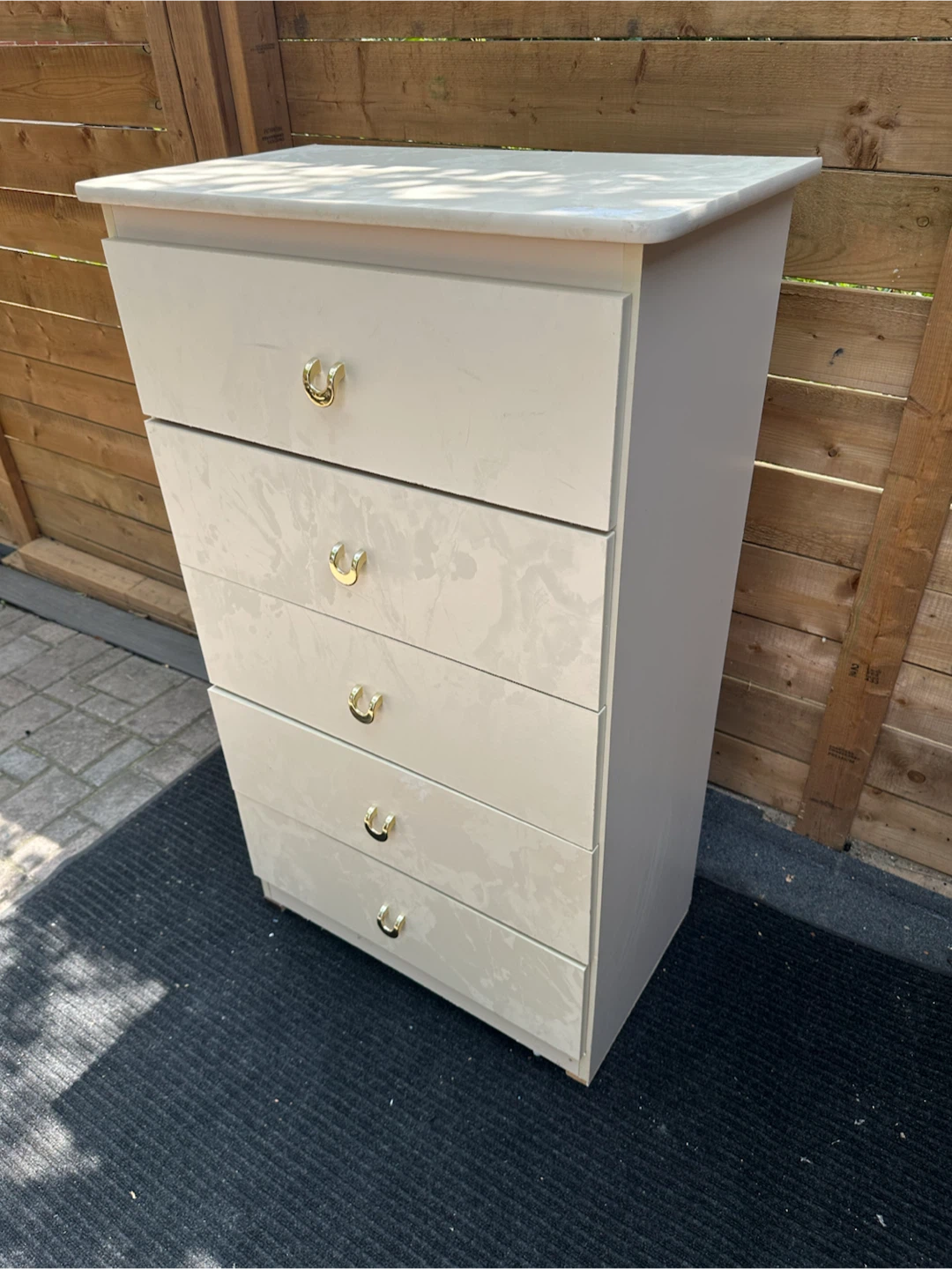 Cream 5-Drawer Dresser/Chest of Drawers