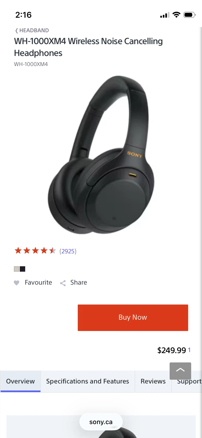 Sony Wireless Noise Cancelling Headphones