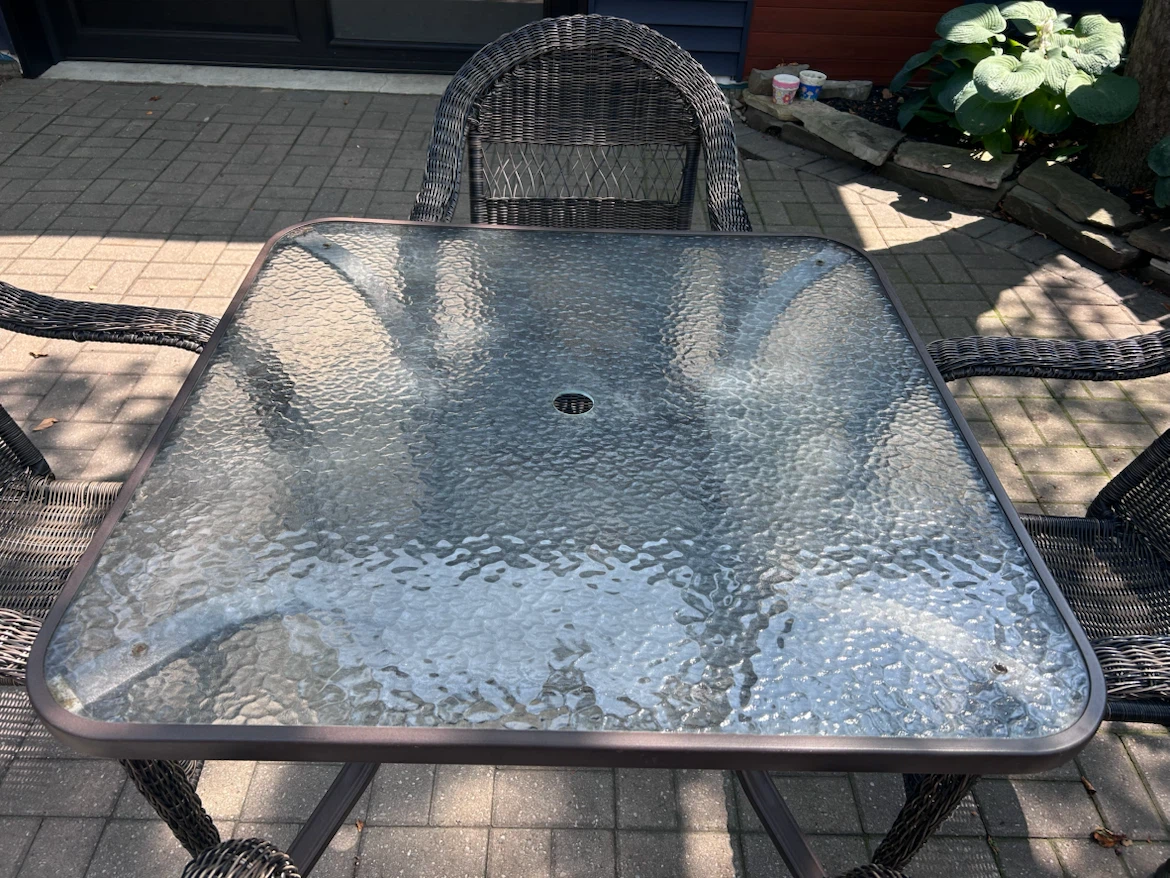 Wicker Patio Set with Glass Table - photo 3