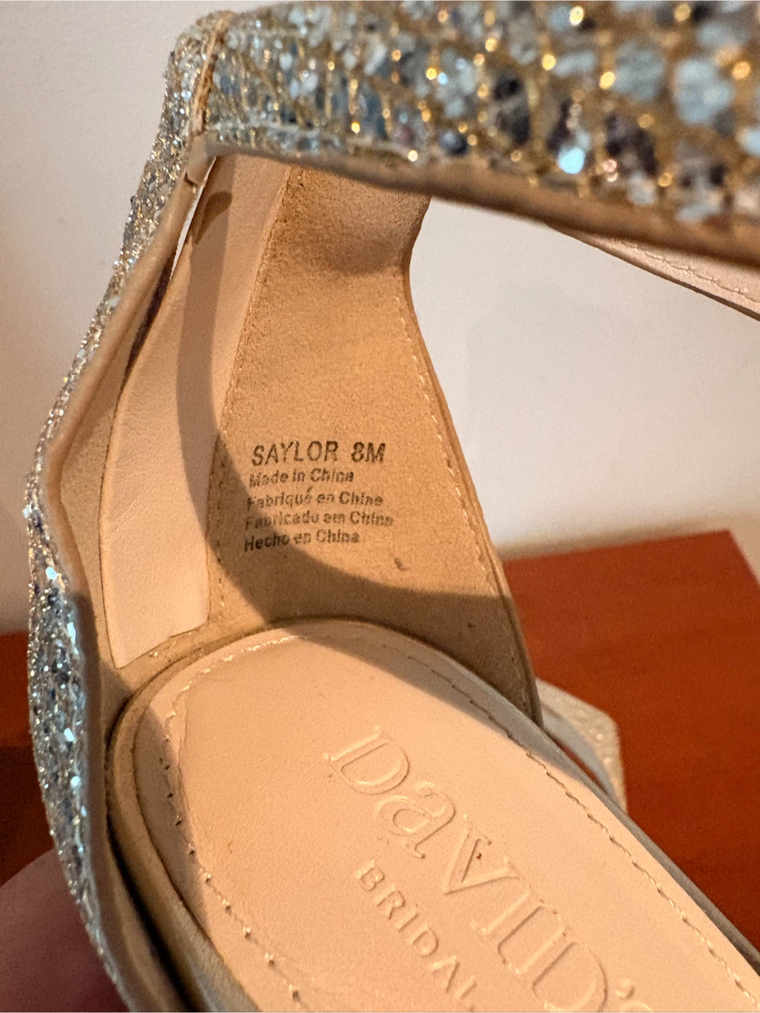 David's Bridal Saylor Glitter Heels - Gold - photo 4