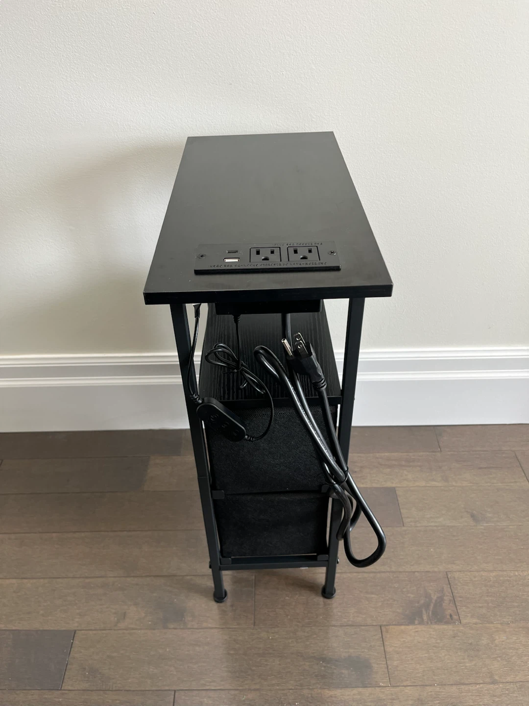 Cute end table with drawers, outlet and LED light - photo 3