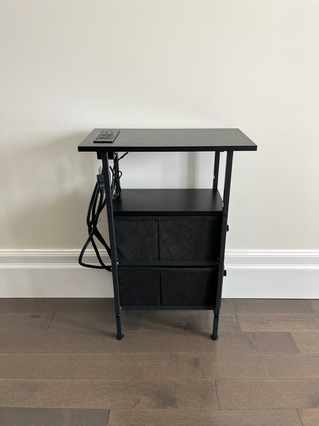 Cute end table with drawers, outlet and LED light - photo 4