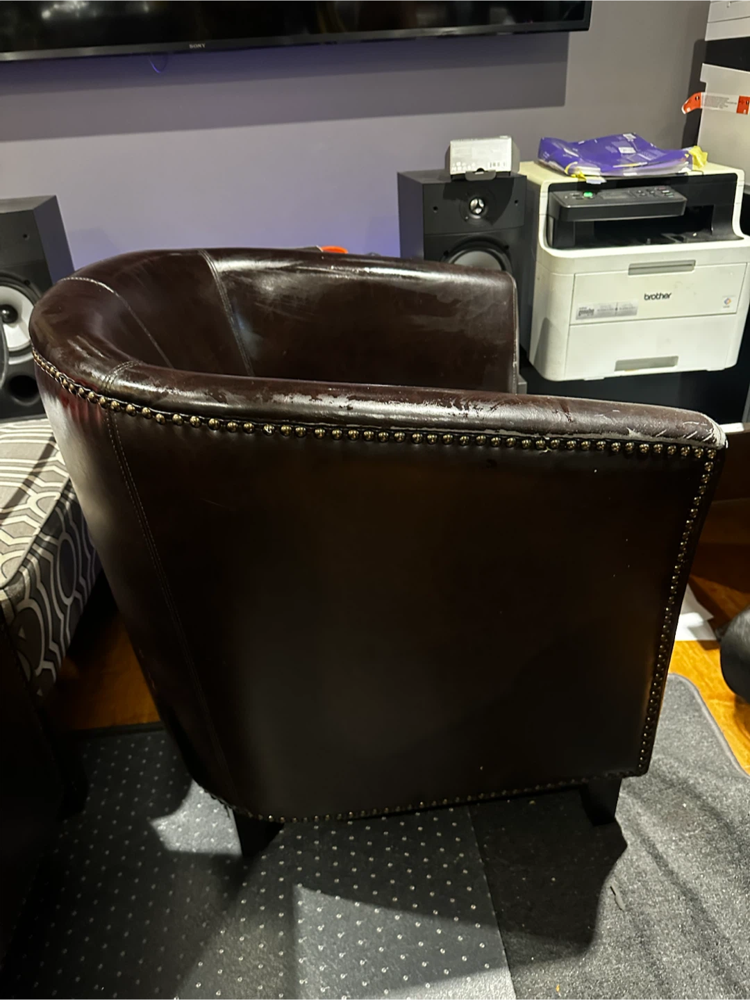 Pair of Brown Leather Club Chairs - photo 2
