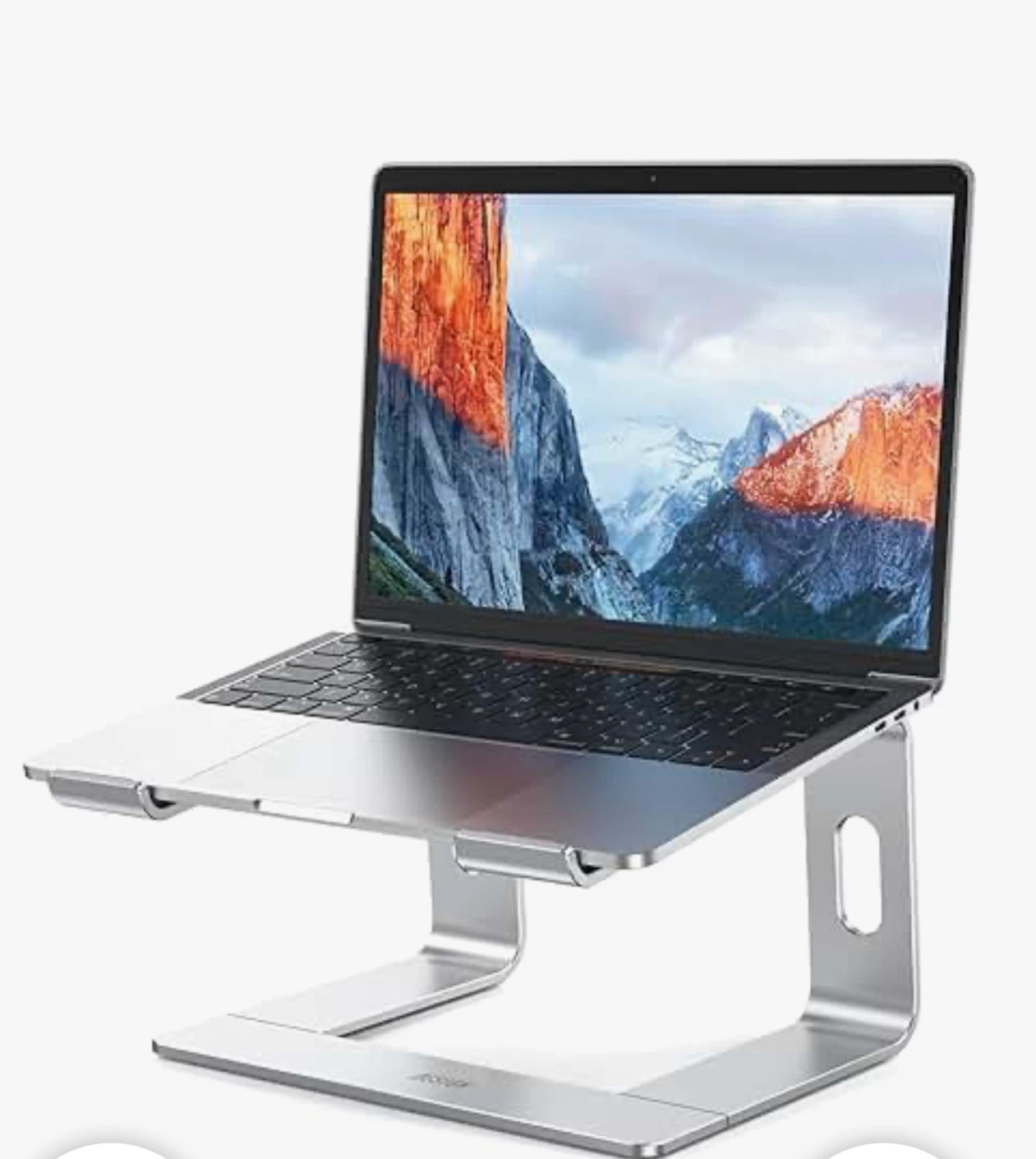 Silver Aluminum Laptop Stand