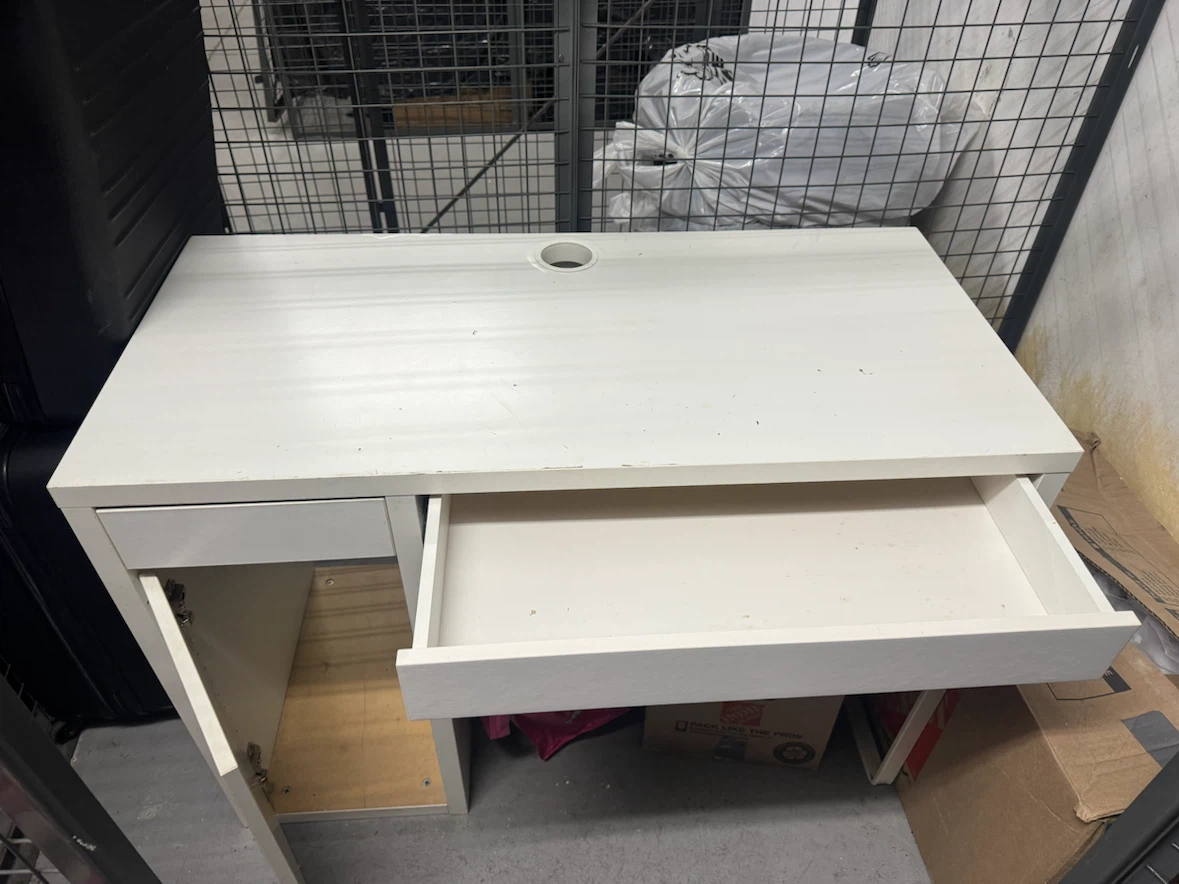 Ikea White Desk with Drawers - photo 3