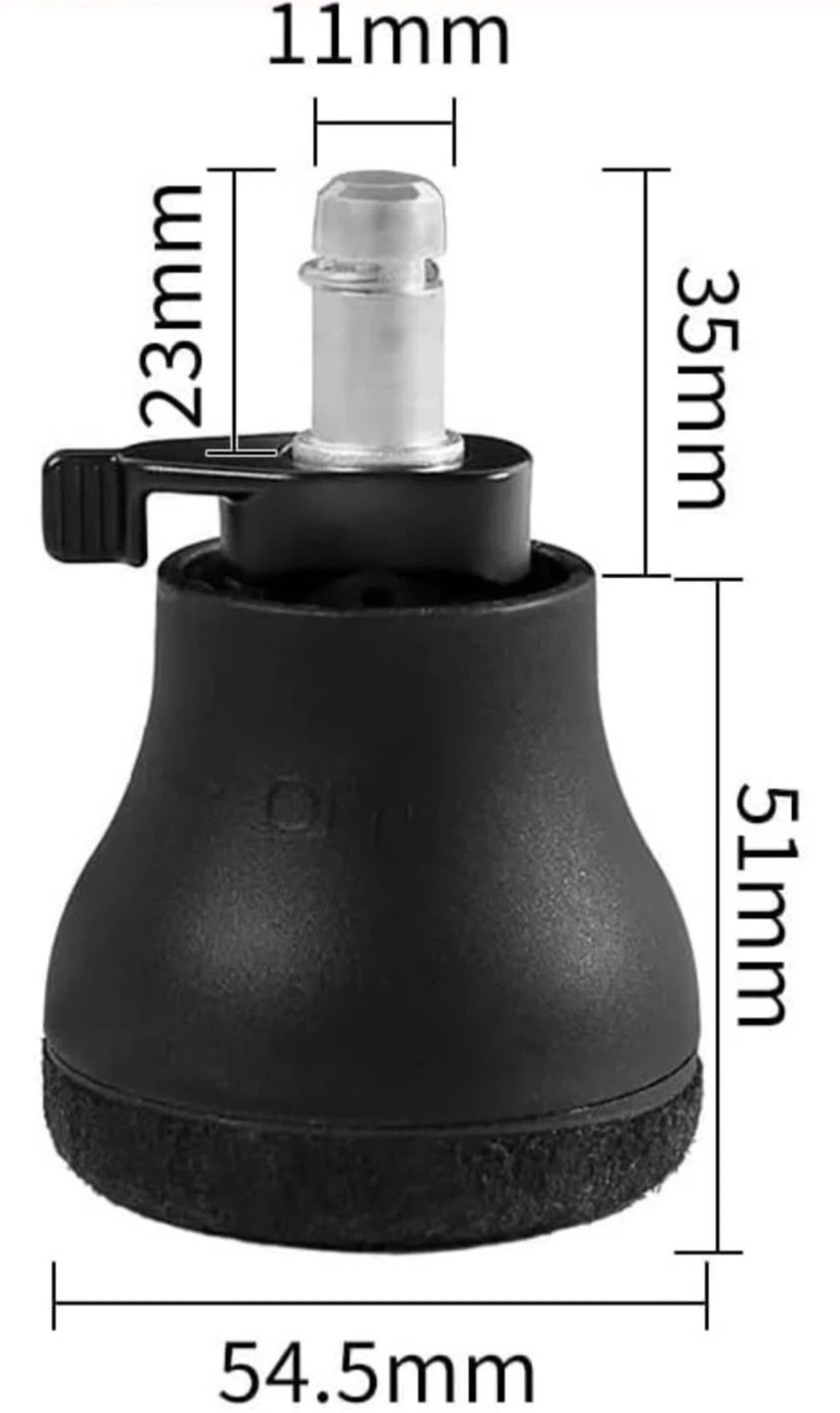 5 Office Chair Bell Glides / Stationary Chair Feet (11mm x 22mm) - photo 3