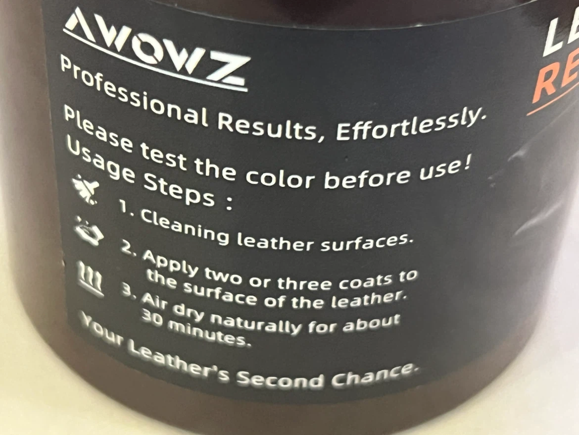 AWOWZ Leather & Vinyl Recoloring Balm - Dark Brown (10 OZ) - photo 4