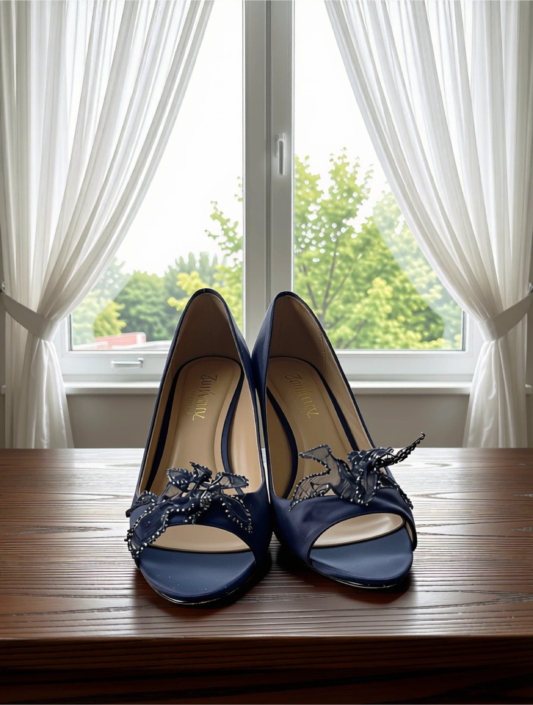 Badgley Mischka Navy "Regine" Heels Size 10