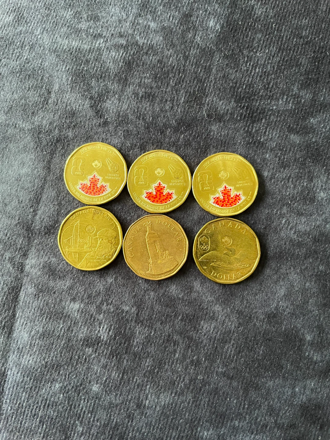 Set of 6 Canadian Loonie and Toonie Coins - photo 2
