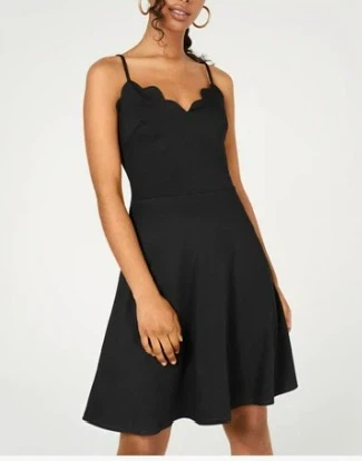 Black Scalloped fit & flare Dress - photo 5