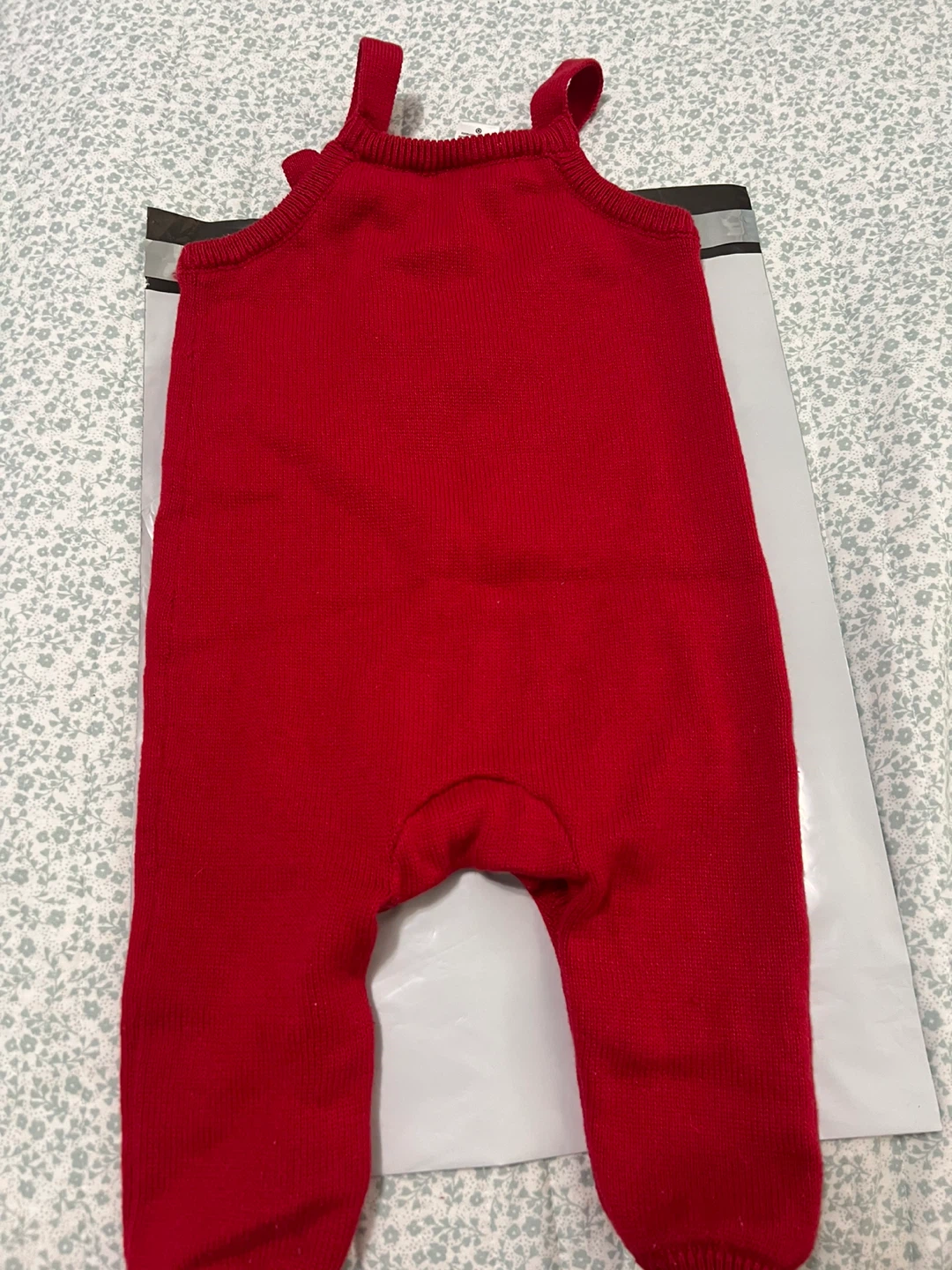Carter's Baby Red Gingerbread Knit Overalls 9M - photo 5