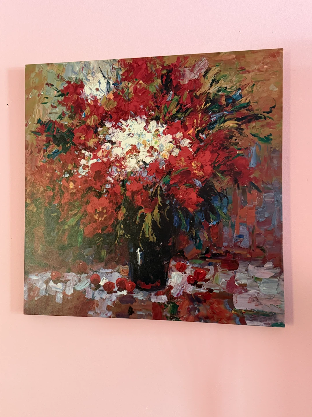 Large floral canvas print
