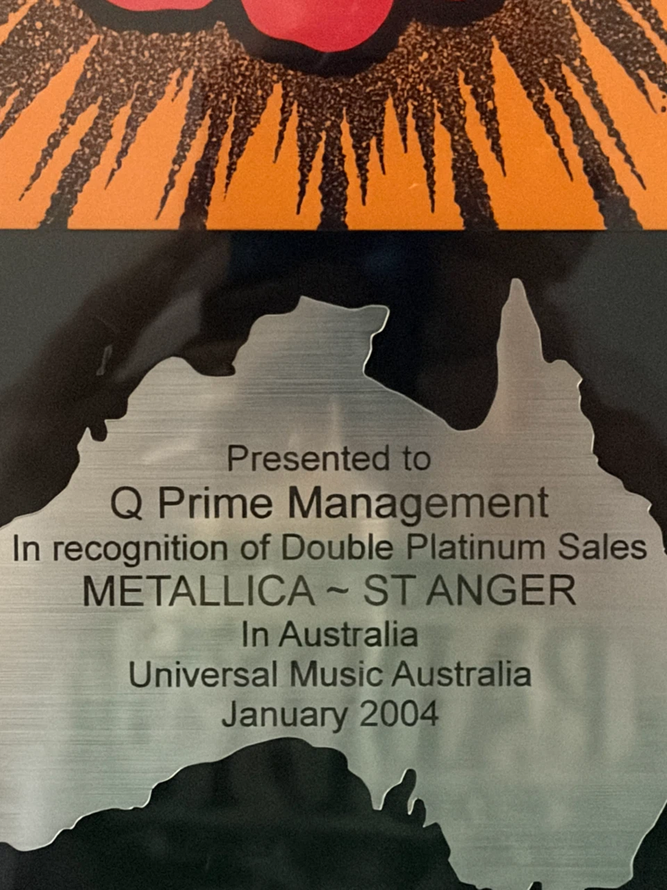 Metallica St. Anger Double Platinum Award Framed Record - photo 2