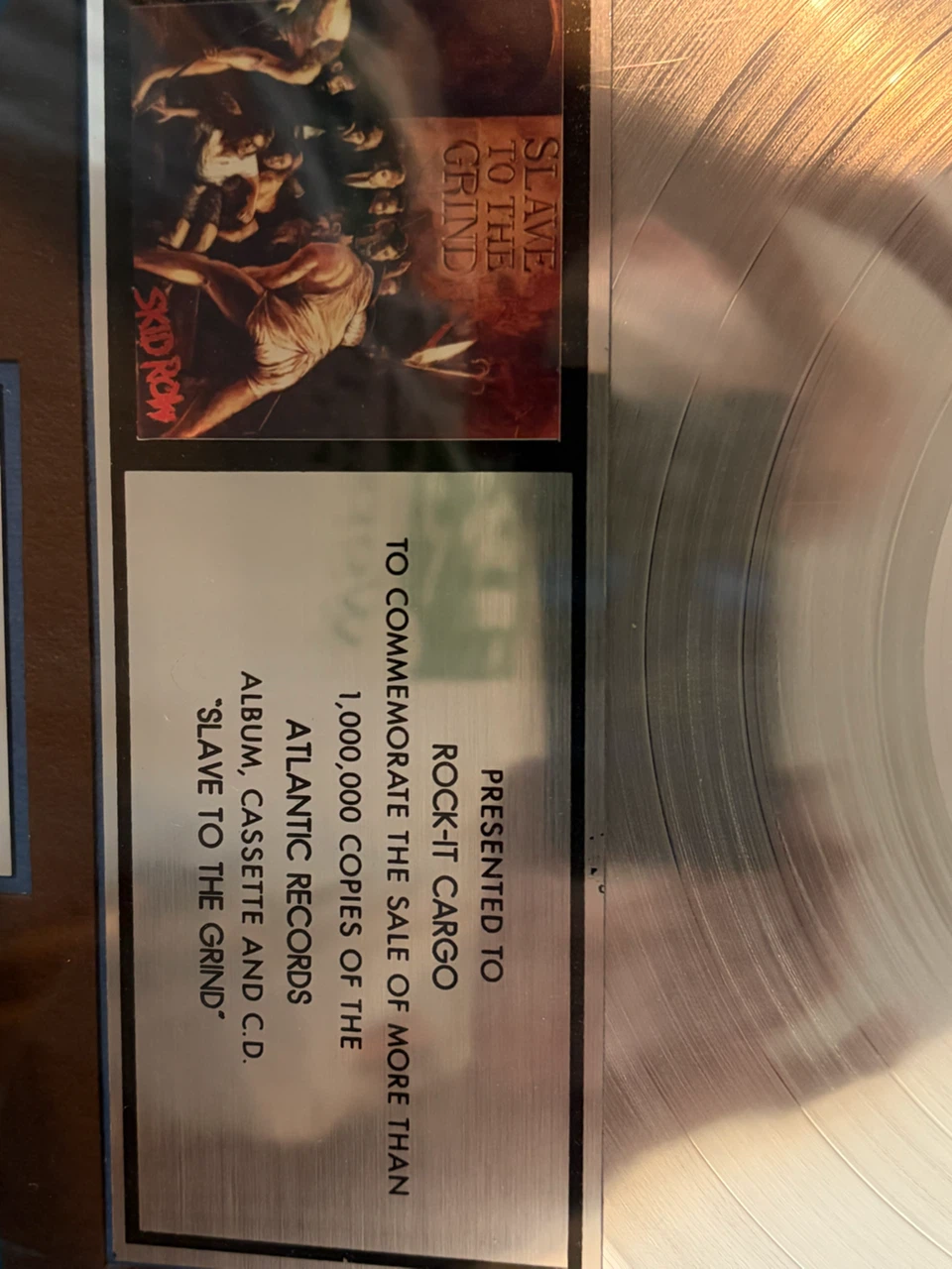 Skid Row "Slave to the Grind" Platinum Sales Award - photo 2