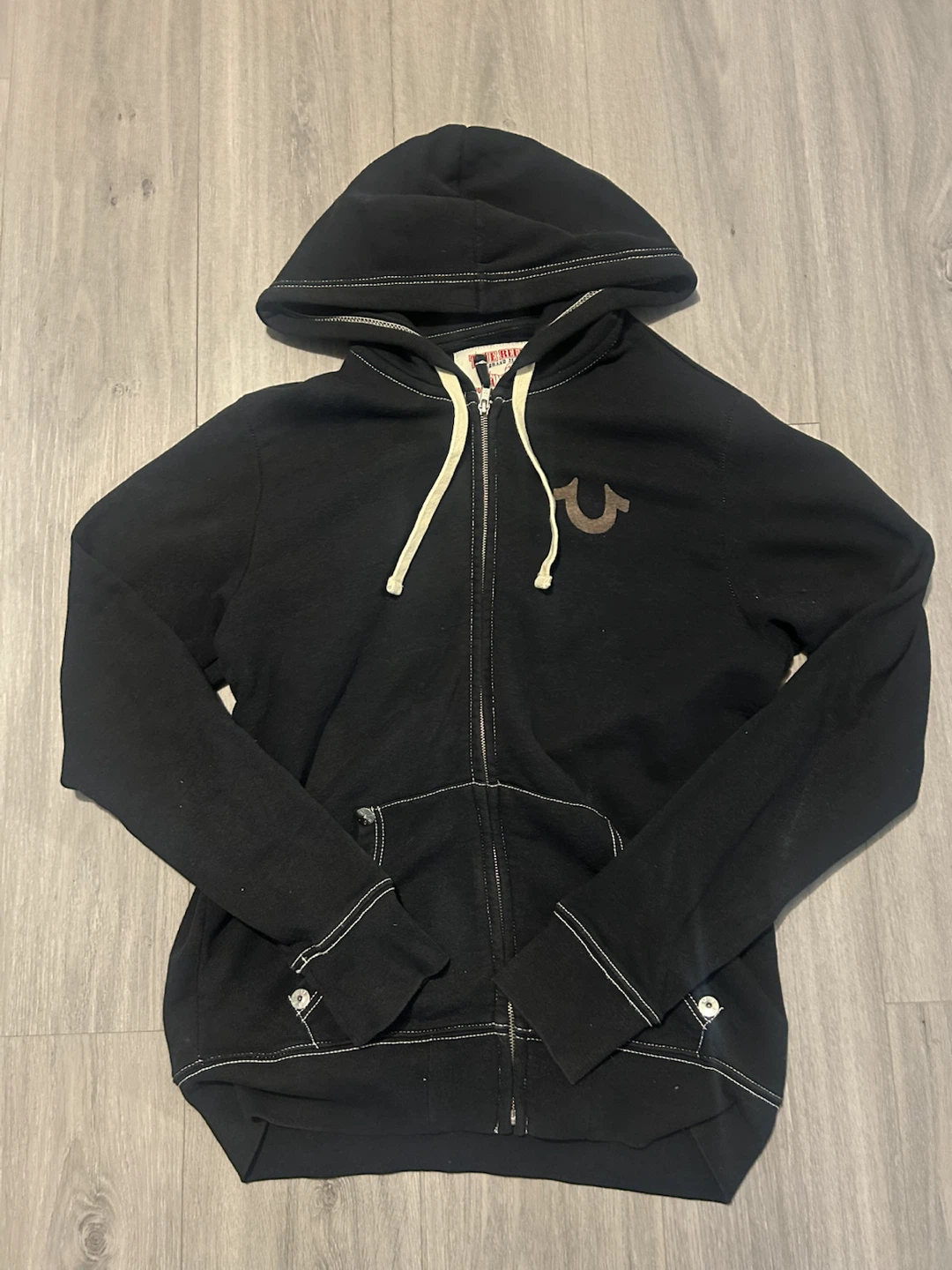 True Religion Black Zip-Up Hoodie