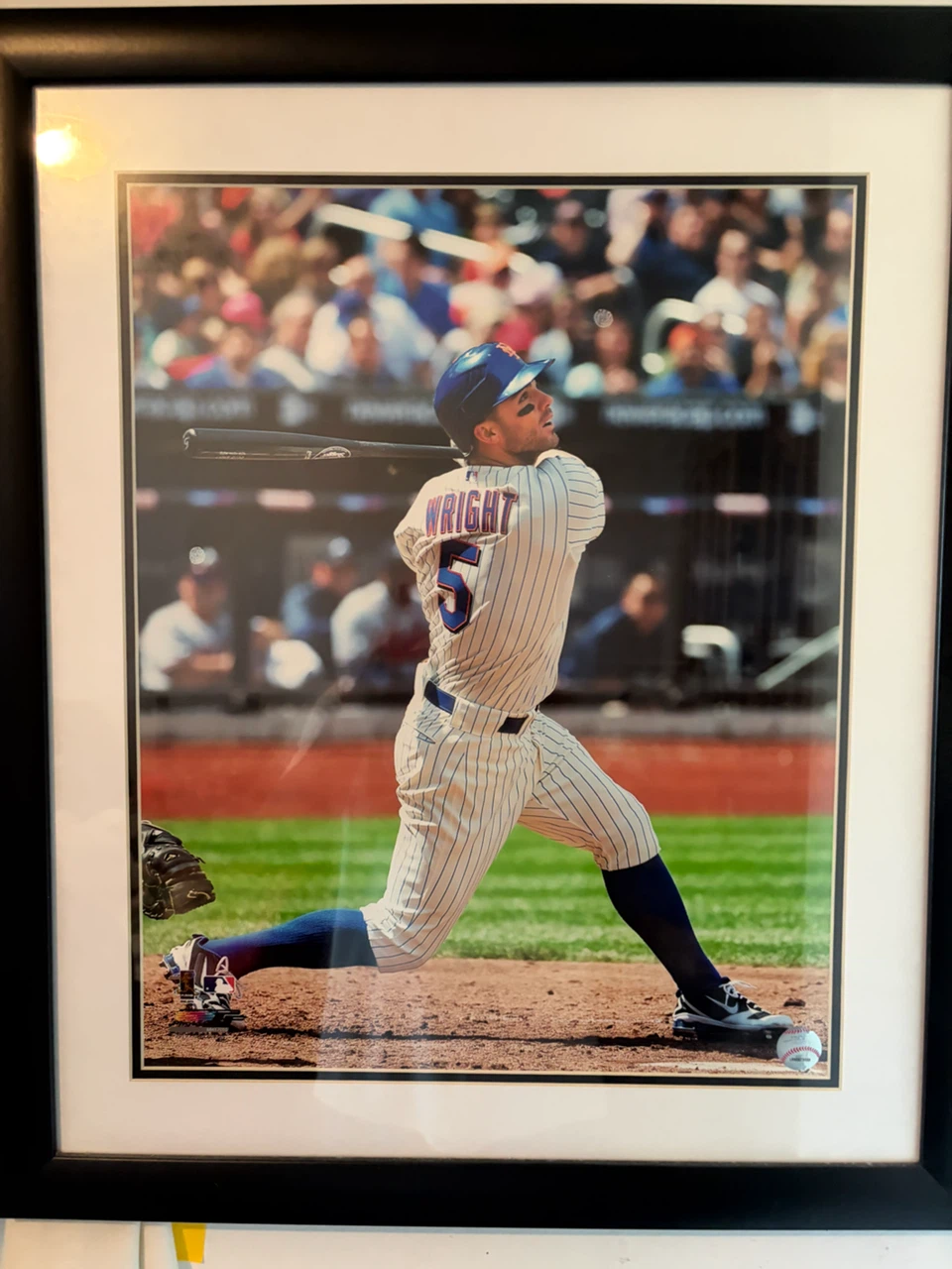 Framed Photo of David Wright Baseball Action Shot