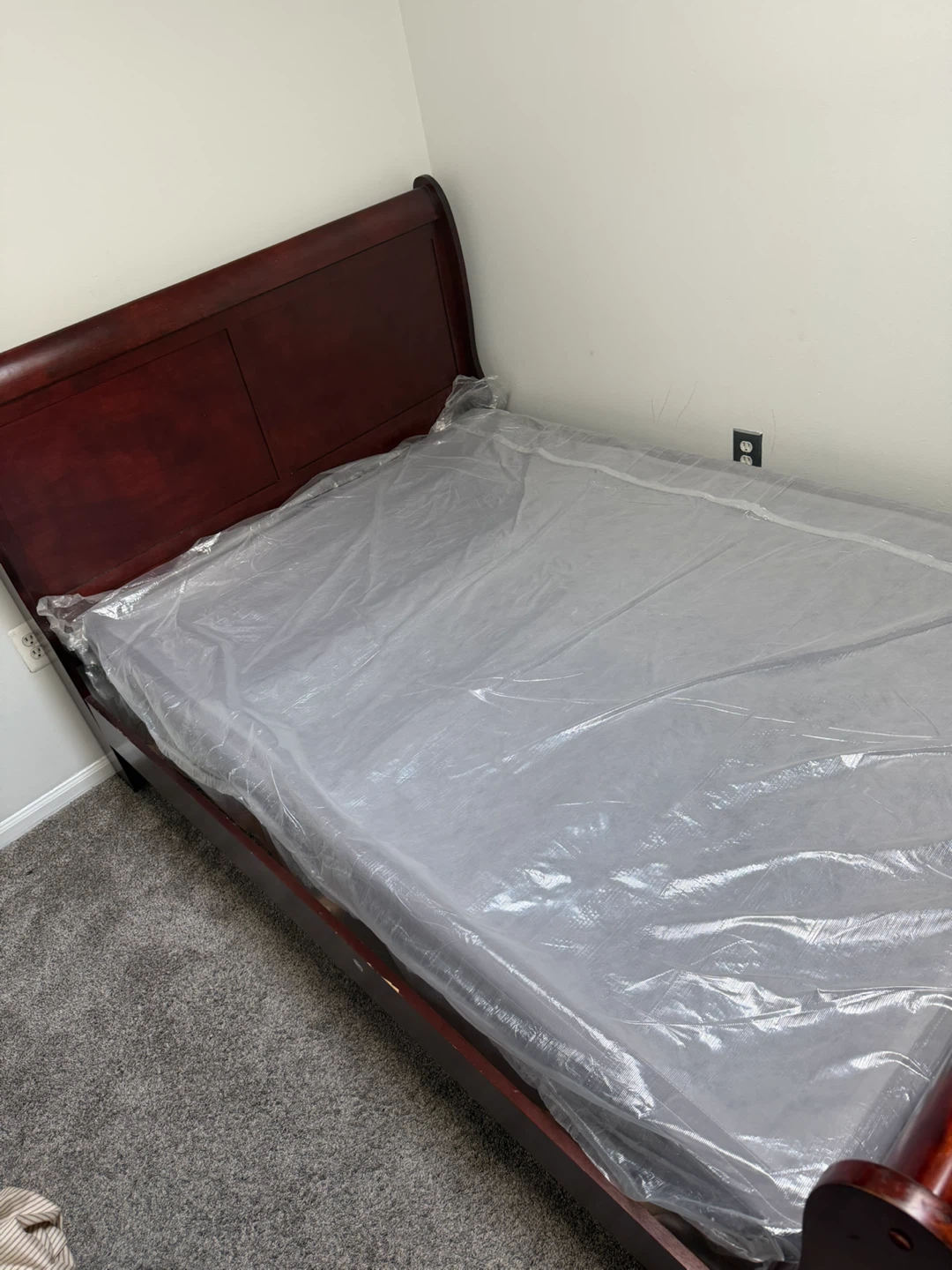 Antique Full size bed, box spring and mattress