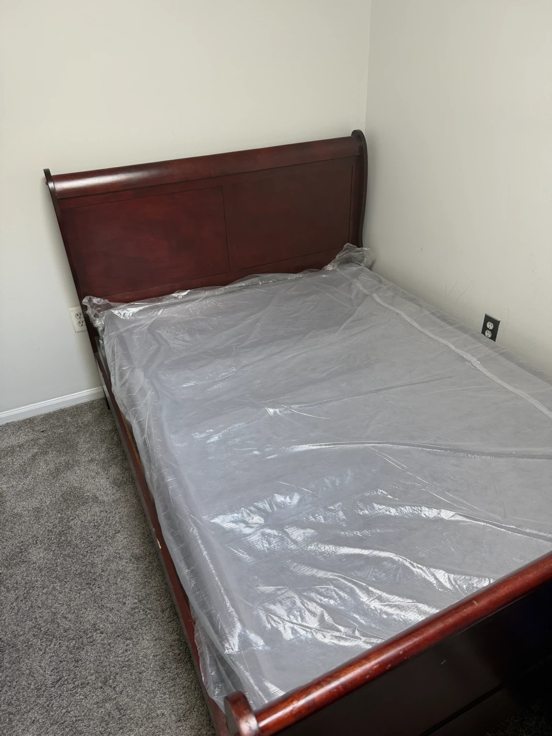 Antique Full size bed, box spring and mattress - photo 2