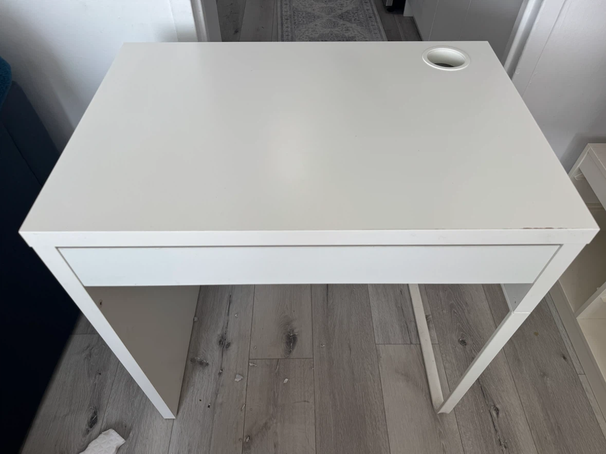 White Desk with Drawer