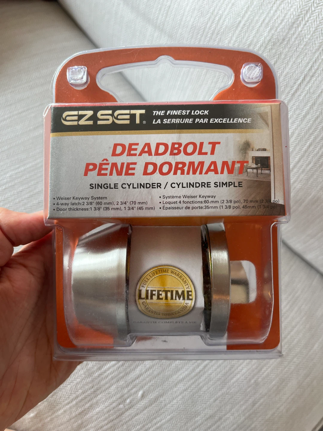 EZ SET Deadbolt Lock - Single Cylinder NWT