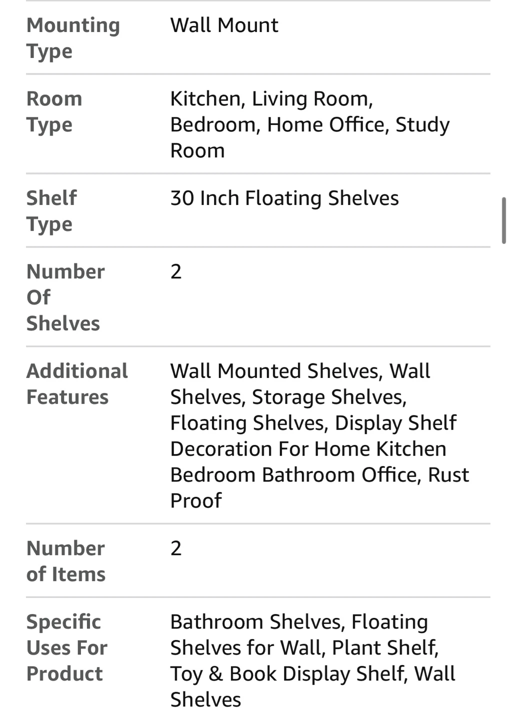 NEW 30 In Floating Shelves (Set of 2) - photo 5